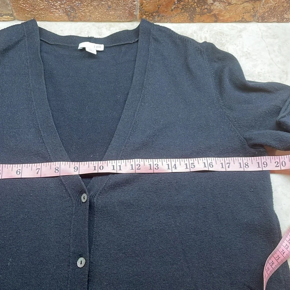 J.Jill Black Button Front Cardigan Sweater Small Petite Cotton Blend Pockets - Picture 9 of 11